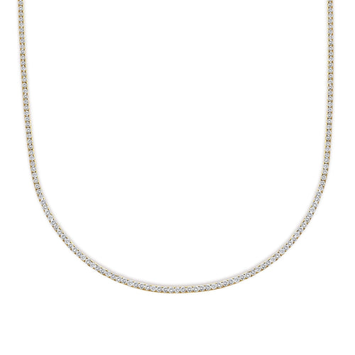 14K Yellow Gold 12.0 Cttw Lab Grown Diamond Tennis Necklace