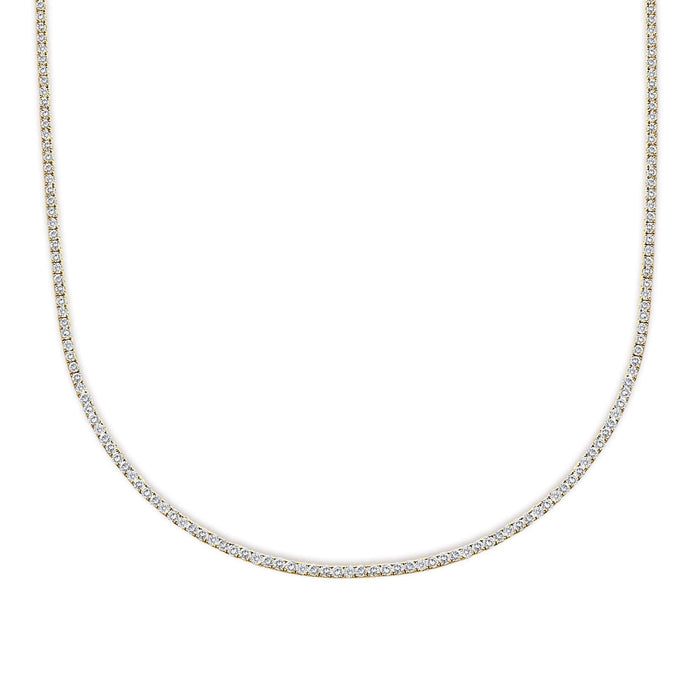 14K Yellow Gold 12.0 Cttw Lab Grown Diamond Tennis Necklace