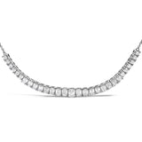 14K White Gold Lab Grown Diamond 5.0 Cttw Emerald Cut Station Necklace-1 thumbnail 2