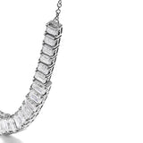 14K White Gold Lab Grown Diamond 5.0 Cttw Emerald Cut Station Necklace-3 thumbnail 4