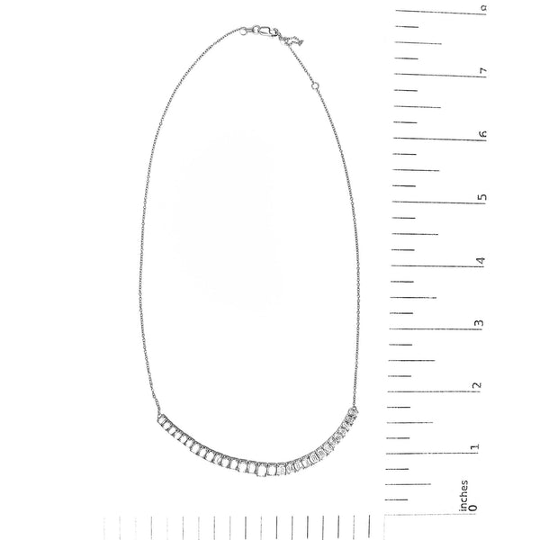 14K White Gold Lab Grown Diamond 5.0 Cttw Emerald Cut Station Necklace