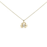 14K Yellow Gold 1/5 Cttw Lab Grown Diamond Crab Pendant Necklace-0 thumbnail 1