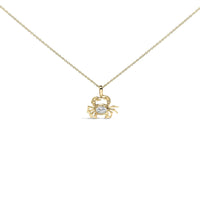 14K Yellow Gold 1/5 Cttw Lab Grown Diamond Crab Pendant Necklace