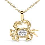 14K Yellow Gold 1/5 Cttw Lab Grown Diamond Crab Pendant Necklace-1 thumbnail 2