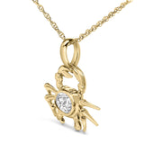 14K Yellow Gold 1/5 Cttw Lab Grown Diamond Crab Pendant Necklace-3 thumbnail 4