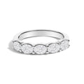 14K white gold ring with one oval east west lab grown diamond
