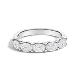 14K White Gold 1 1/4 Cttw Lab Grown Oval East West Band Ring-0 thumbnail 1