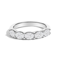 14K White Gold 1 1/4 Cttw Lab Grown Oval East West Band Ring
