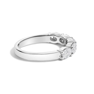 14K White Gold 1 1/4 Cttw Lab Grown Oval East West Band Ring-1
