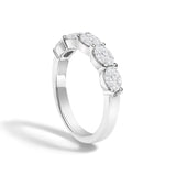 14K White Gold 1 1/4 Cttw Lab Grown Oval East West Band Ring-4 thumbnail 5
