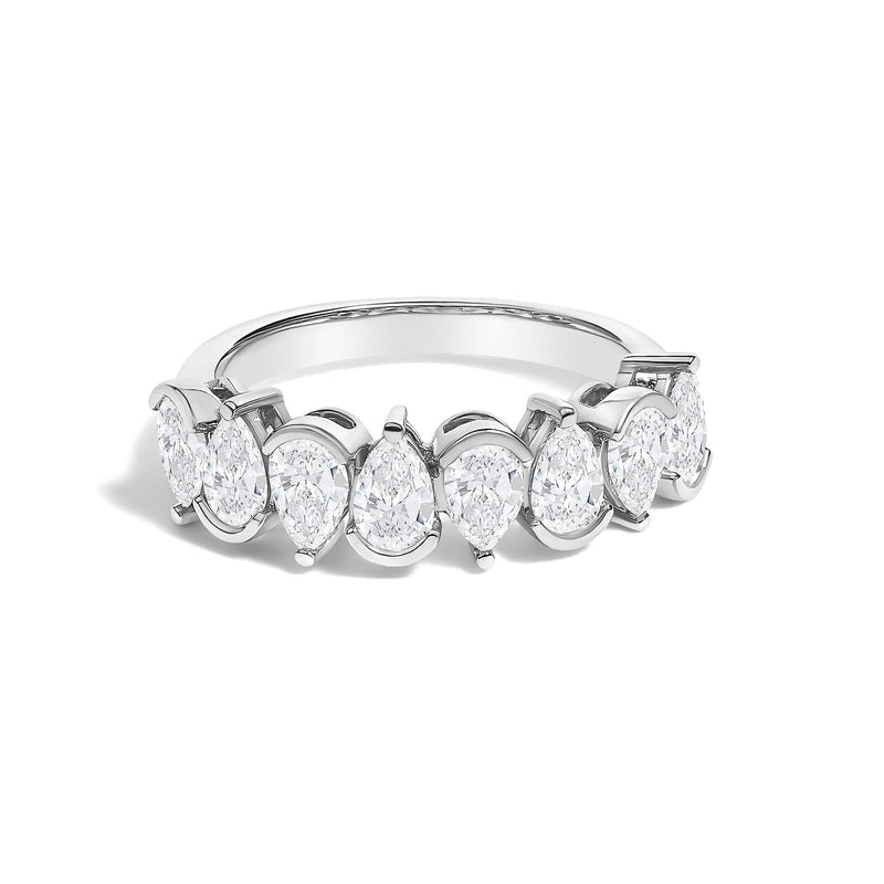 14K Gold 1 2/3 Cttw Lab Grown Pear Shaped Diamond Band Ring-1