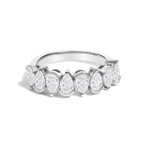 14K Gold 1 2/3 Cttw Lab Grown Pear Shaped Diamond Band Ring-1