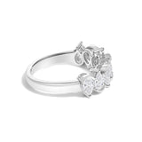 14K Gold 1 2/3 Cttw Lab Grown Pear Shaped Diamond Band Ring-3 thumbnail 4