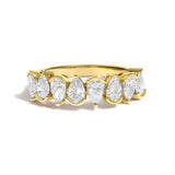 14K Gold 1 2/3 Cttw Lab Grown Pear Shaped Diamond Band Ring-0 thumbnail 1