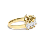 14K Gold 1 2/3 Cttw Lab Grown Pear Shaped Diamond Band Ring-2 thumbnail 3