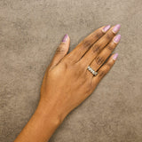 14K Gold 1 2/3 Cttw Lab Grown Pear Shaped Diamond Band Ring-4 thumbnail 5