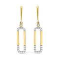 14K Yellow Gold 1/5 Cttw Diamond Paper Clip Dangle Earrings-0