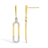 14K Yellow Gold 1/5 Cttw Diamond Paper Clip Dangle Earrings-3 thumbnail 4