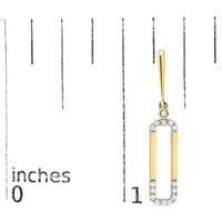 14K Yellow Gold 1/5 Cttw Diamond Paper Clip Dangle Earrings