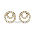 14K Yellow Gold 3/8 Cttw Diamond Double Circle Stud Earrings-0