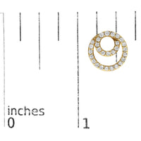 14K Yellow Gold 3/8 Cttw Diamond Double Circle Stud Earrings