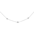 14K White Gold 1/2 Cttw Bezel Set Diamond Station Necklace-0