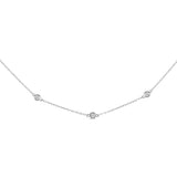 14K White Gold 1/2 Cttw Bezel Set Diamond Station Necklace-0 thumbnail 1