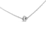 14K White Gold 1/2 Cttw Bezel Set Diamond Station Necklace-3 thumbnail 4