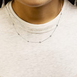 14K White Gold 1/2 Cttw Bezel Set Diamond Station Necklace-2 thumbnail 3