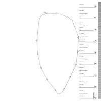 14K White Gold 1/2 Cttw Bezel Set Diamond Station Necklace