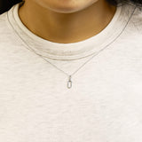 14K White Gold Diamond Accent Paperclip Pendant Necklace-2 thumbnail 3