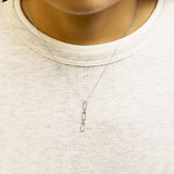 14K White Gold 1/10 Cttw Diamond Triple Paper Clip Pendant Necklace-2 thumbnail 3