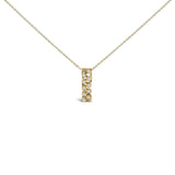 14K Yellow Gold Bezel Set 1/7 Cttw Diamond Vertical Bar Pendant Necklace-1 thumbnail 2