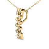 14K Yellow Gold Bezel Set 1/7 Cttw Diamond Vertical Bar Pendant Necklace-3 thumbnail 4
