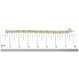 14K Yellow Gold 8 1/5 Cttw Baguette and Princess-Cut Diamond Geometric Twist Link Bracelet (G-H Color, VS1-VS2 Clarity) - Size 7