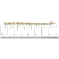 14K Yellow Gold 8 1/5 Cttw Baguette and Princess-Cut Diamond Geometric Twist Link Bracelet (G-H Color, VS1-VS2 Clarity) - Size 7