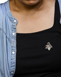18K Yellow Gold 1 1/10 Cttw Diamond and Mixed Gemstone Floral Bouquet Pendant and Brooch Pin (G-H Color, VS1-VS2 Clarity)