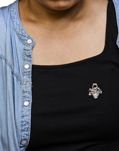 18K Yellow Gold 1 1/10 Cttw Diamond and Mixed Gemstone Floral Bouquet Pendant and Brooch Pin (G-H Color, VS1-VS2 Clarity)-2