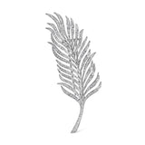 18K White Gold 2 7/8 Cttw Diamond Feather Brooch Pin (G-H Color, VS1-VS2 Clarity)-0 thumbnail 1