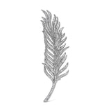 18K White Gold 2 7/8 Cttw Diamond Feather Brooch Pin (G-H Color, VS1-VS2 Clarity)-1 thumbnail 2