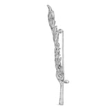 18K White Gold 2 7/8 Cttw Diamond Feather Brooch Pin (G-H Color, VS1-VS2 Clarity)-3 thumbnail 4
