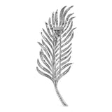 18K White Gold 2 7/8 Cttw Diamond Feather Brooch Pin (G-H Color, VS1-VS2 Clarity)-4 thumbnail 5