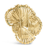 18K Yellow Gold 2 1/3 Cttw Diamond, Sapphire, and Emerald Sculpted Petal Brooch Pin (G-H Color, VS1-VS2 Clarity)-4 thumbnail 5