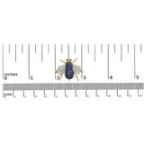 18K Yellow Gold 3/8 Cttw Diamond and 5 4/5 Cttw Blue Sapphire Bumblebee Brooch Pin (F-G Color, VS2-SI1 Clarity)-4 thumbnail 5