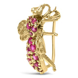14K Yellow Gold Red Ruby Bee Brooch Pin-1 thumbnail 2