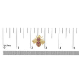 14K Yellow Gold Red Ruby Bee Brooch Pin-4 thumbnail 5