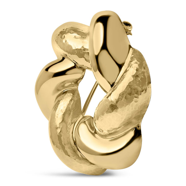 18K Yellow Gold Sculpted Knot Brooch