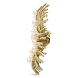18K Yellow Gold Cultured Freshwater Pearl Starburst Brooch Pin-3 thumbnail 4