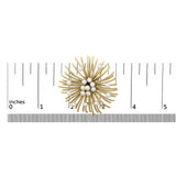 18K Yellow Gold Cultured Freshwater Pearl Starburst Brooch Pin-4 thumbnail 5