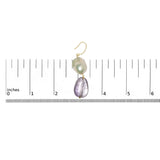 14K Yellow Gold Amethyst and Baroque Pearl Drop and Dangle Earrings 2
